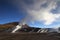 Sun playing with the steam at El Tatio Geyser Chile