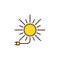 Sun with Plug colored icon. Solar Energy vector sign