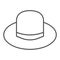 Sun protection hat thin line icon, summer concept, women elegant hat sign on white background, sun headwear icon in