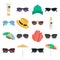 Sun protection ways color flat icons set for web and mobile design