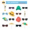 Sun protection ways color flat icons set for web and mobile design