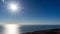 Sun rays over the Black Sea and bright blue sky. View from Akhun mountain. Sochi, Russia