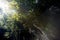 Sun rays on ruins of a collapsed wall in a fort