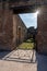 sun rays on ruins of Pompeji city near neapel, italy