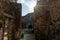 sun rays on ruins of Pompeji city near neapel, italy