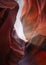Sun rays shining the rocks in the inner canyon of Antelope Canyon