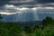 Sun rays before sunset at Leshten village, Bulgaria