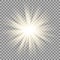 Sun rays on transparent background. Star flare effect.