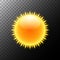 Sun realistic rays icon. Vector weather forecast sun design. Sunshine nature summer light