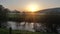 Sun rise Breidden Hills with River Severn