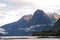 Sun rise high mountain glacier at milford sound