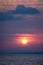 Sun rising above Kuril Islands, Russia, wallpaper, view from Hokkaido, Japan, Beautiful morning sunrise scene, sun above calm ocea