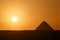 Sun rising at Great Pyramid of Giza