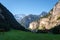 Sun is rising at the Lauterbrunnen Valley Berner Oberland, Switzerland