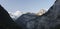 Sun is rising at the Lauterbrunnen Valley (Berner Oberland, Switzerland)