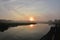 Sun Rising Reflections in Duxbury Bay on a Foggy Morning