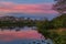 Sun`s up at Loxahatchee FL with pink in the sky