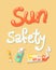 Sun Safety Poster Elements Vector Illustration