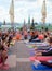 Sun Salutation (Surya Namaskara) in the centre of Moscow, Russia