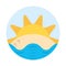 Sun sand sea beach badge