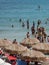 Sun Sea Parasols San Foca Beach Melendugno Italy Italian Holiday