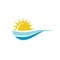 Sun with sea surface logo template