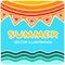 Sun and sea waves, summer. logo