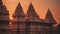 the sun set on another day in Ayodhya Hindu Temple AI Generated Image