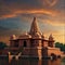 the sun set on another day in Ayodhya Hindu Temple AI Generated Image