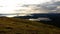 Sun set lake view from Galtis mountain near Arjeplog in Swedish Lapland.