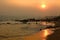 Sun set over Visakhapatnam beach