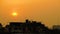 Sun Setting Above the City of New Delhi.