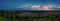 Sun setting as a pano over Albstadt, als little town in germany.