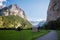 Sun is setting at the Lauterbrunnen Valley Berner Oberland, Switzerland