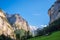 Sun is setting at the Lauterbrunnen Valley Berner Oberland, Switzerland