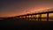 Sun Setting over Canada`s Longest Pier in Semiahmoo Bay at the village of White Rock