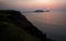 Sun Setting over Worms Head, Rhossili The Gower, South Wales