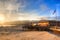 sun setting on Pismo beach pier