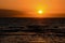 The Sun Setting in the Seasea, sunset, sun, sunrise, landscape, water, sky, ocean, yellow, horizon, nature, summer, light, reflect