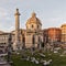 Sun setting on Trajans column Rome