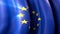 Sun shines through the waving flag of european union. Waving european union flag for banner design. Festive design of the EU