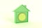 Sun Smart House Icon Illustration green, perspective view