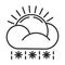 Sun, snow, rain icon