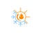 Sun and snowflake, flame, cooling and heating, logo design. Plumbing, hvac systems, air conditioners and ventilation system, vecto