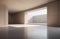 Sun-soaked, stark concrete space. modern minimalist interior in beige tones