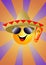 Sun with sombrero and sun lotion