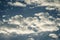 Sun Somes Clouds, Free Space For Text. Clear blue sky and white clouds