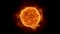 Sun star surface with solar flares, burning of sun animation 3D rendering