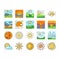 sun summer sunlight light icons set vector