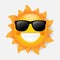 Sun With Sunglasses Isolated Transparent Background